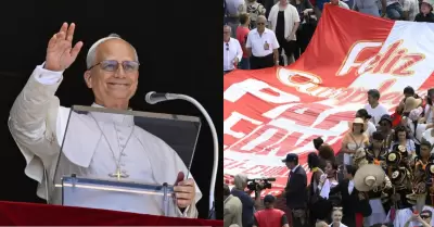 Comitiva peruana lleva banderola a Vaticano por cumpleaños del papa León XIV