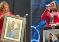 Lesly guila se conmueve en concierto de Corazn Serrano tras recibir cuadro de su abuelita fallecida