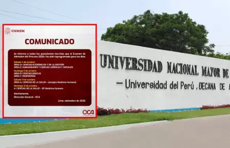 Universidad San Marcos anuncia reprogramacin de examen de admisin