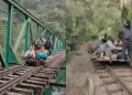 Machu Picchu-Pueblo: Turistas utilizan carritos artesanales para salir de la ciudad ante falta de trenes