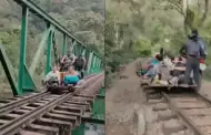 Machu Picchu-Pueblo: Turistas utilizan carritos artesanales para salir de la ciudad ante falta de trenes