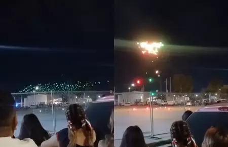 Drones chocan durante espectculo en Mxico.