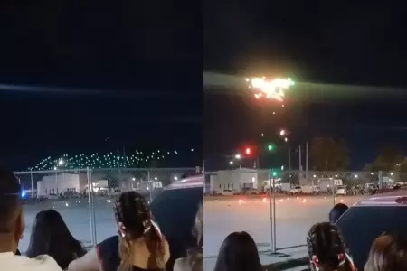 Drones chocan durante espectculo en Mxico.
