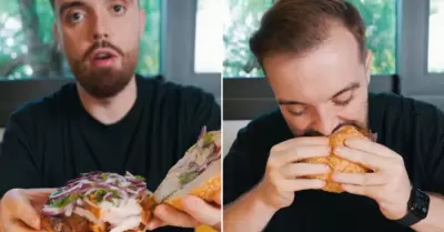 Ibai Llanos prueba el pan con chicharrn