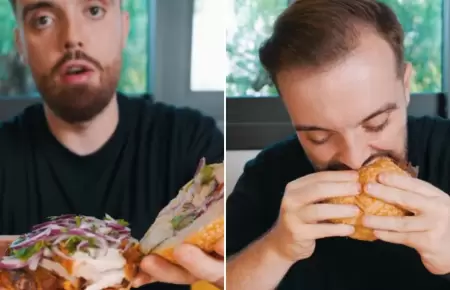 Ibai Llanos prueba el pan con chicharrn