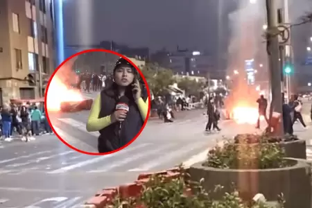 Reportera y camargrafo de Exitosa reciben impacto de perdigones durante marcha