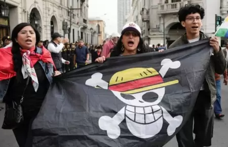 Bandera de manga One Piece se convierte en smbolo de jvenes protestantes.
