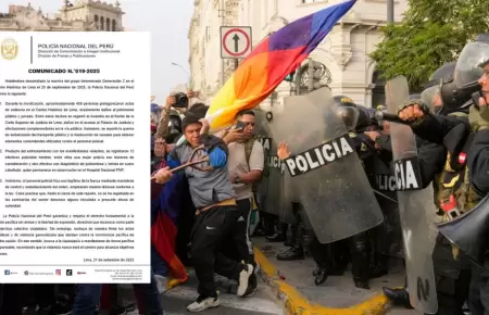 PNP emite comunicado tras primera marcha de la 'Generacin Z'