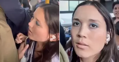 Mujer insulta a pasajeros del Metropolitano