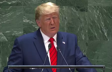 Donald Trump durante su intervencin ante la ONU en Nueva York.