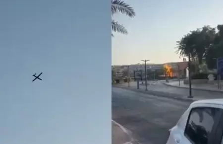 Dron hut dej heridos en Israel.