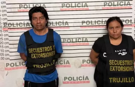 Pareja detenida por falso secuestro en Trujillo.