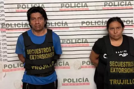Pareja detenida por falso secuestro en Trujillo.
