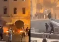 Marcha de transportistas y 'Generacin Z': Manifestantes logran ingresar a Plaza San Mrtn y generan caos y destrozos