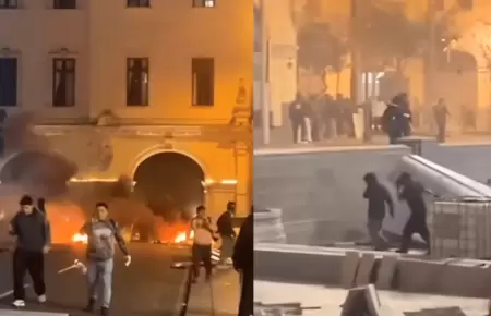 Manifestantes logran ingresar a Plaza San Mrtn y generan caos y destrozos