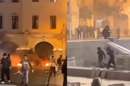Manifestantes logran ingresar a Plaza San Mrtn y generan caos y destrozos
