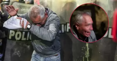 Adulto mayor fue violentado por polica en la Av. Abancay.