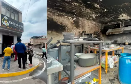 Incendio arrasa pollera en Tacna.