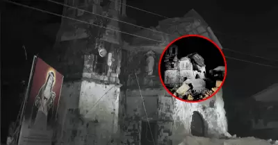 Terremoto en Filipinas provoca derrumbe de fachada de la iglesia de Santa Rosa d