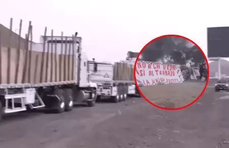 Panamericana Sur permanece bloqueada por manifestacin