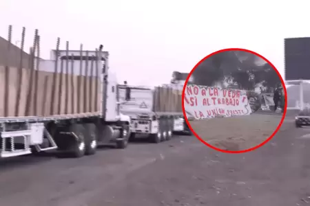 Panamericana Sur permanece bloqueada por manifestacin