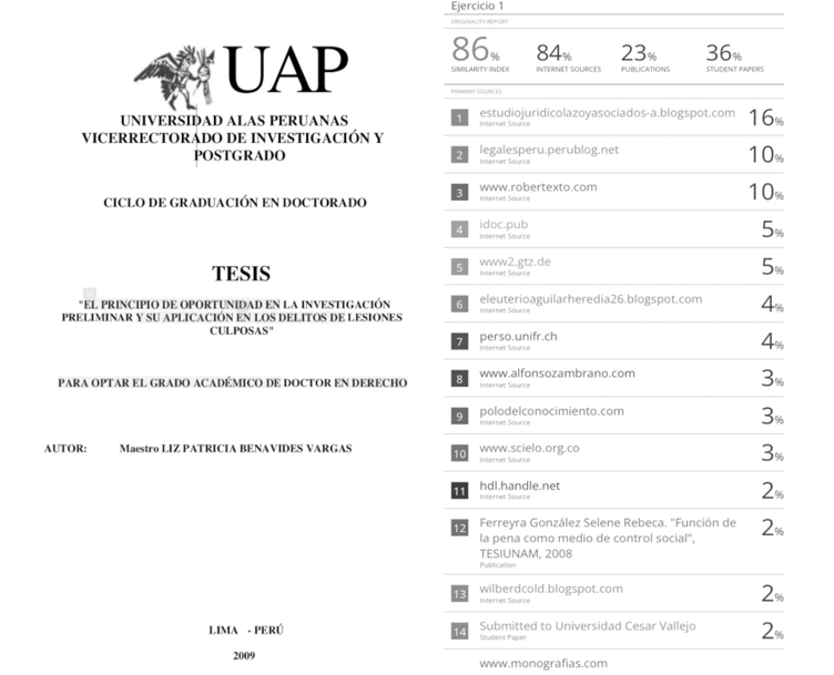 Revelan que tesis de doctorado de Patricia Benavides tiene 86% de similitud.