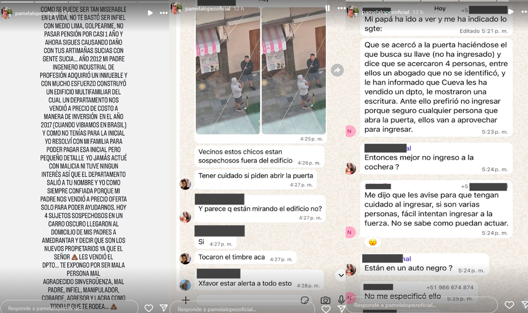Pamela Lpez denuncia amenazas contra sus padres en medio de conflicto con Christian Cueva.