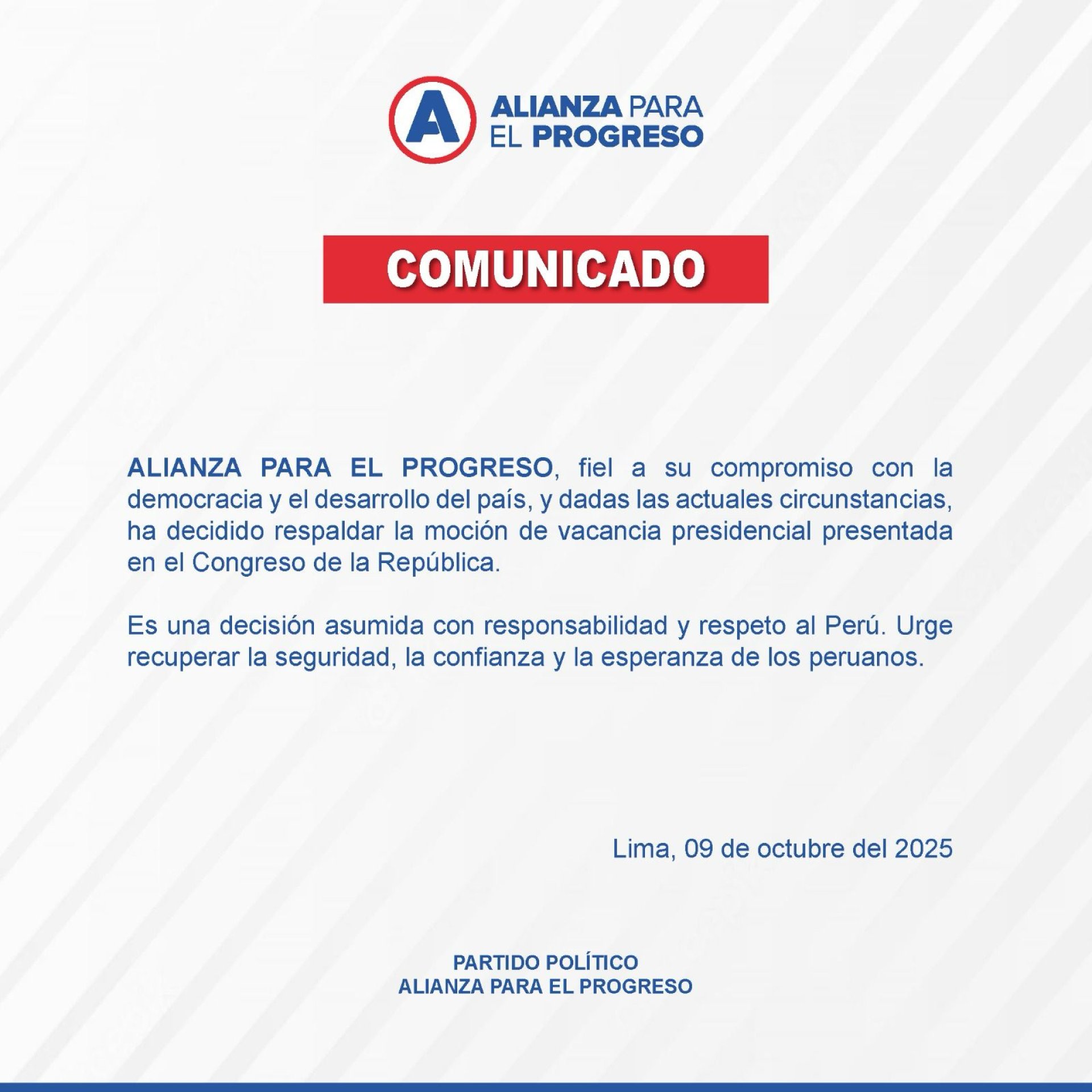 Comunicado de APP
