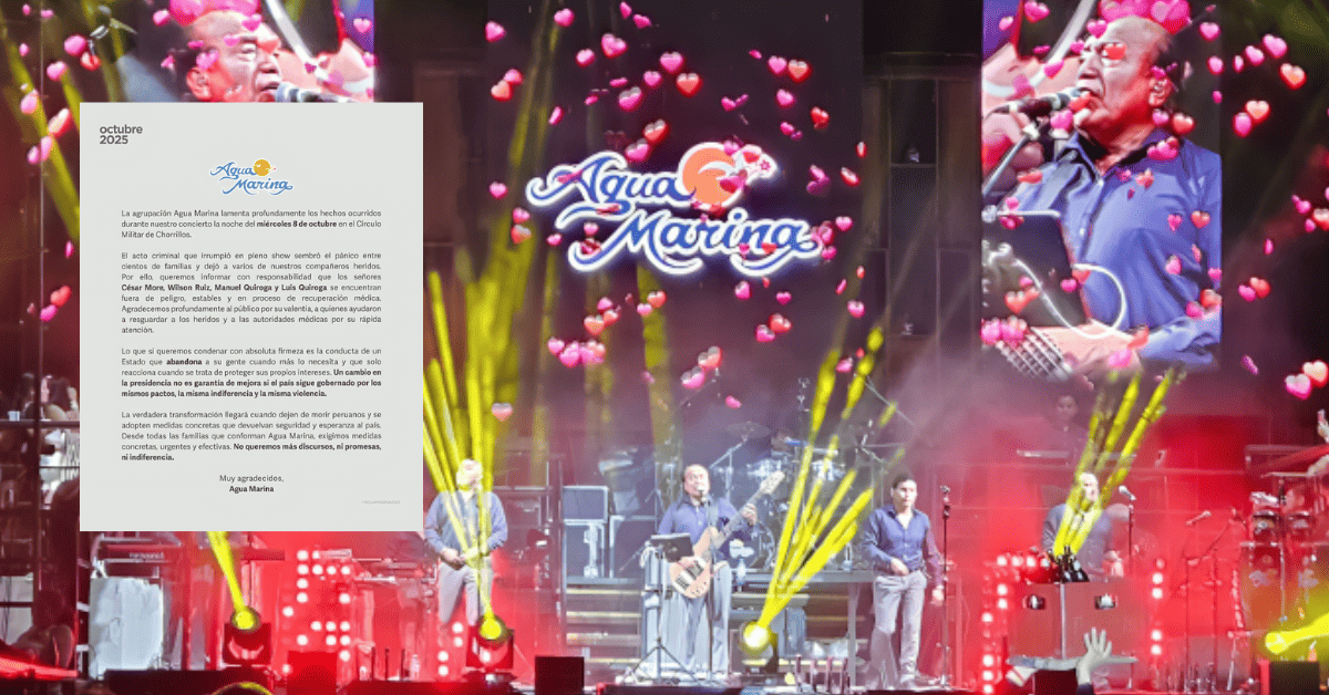 Agua Marina se pronuncia tras atentado en concierto: "Queremos condenar la conducta de un Estado que abandona a su gente"