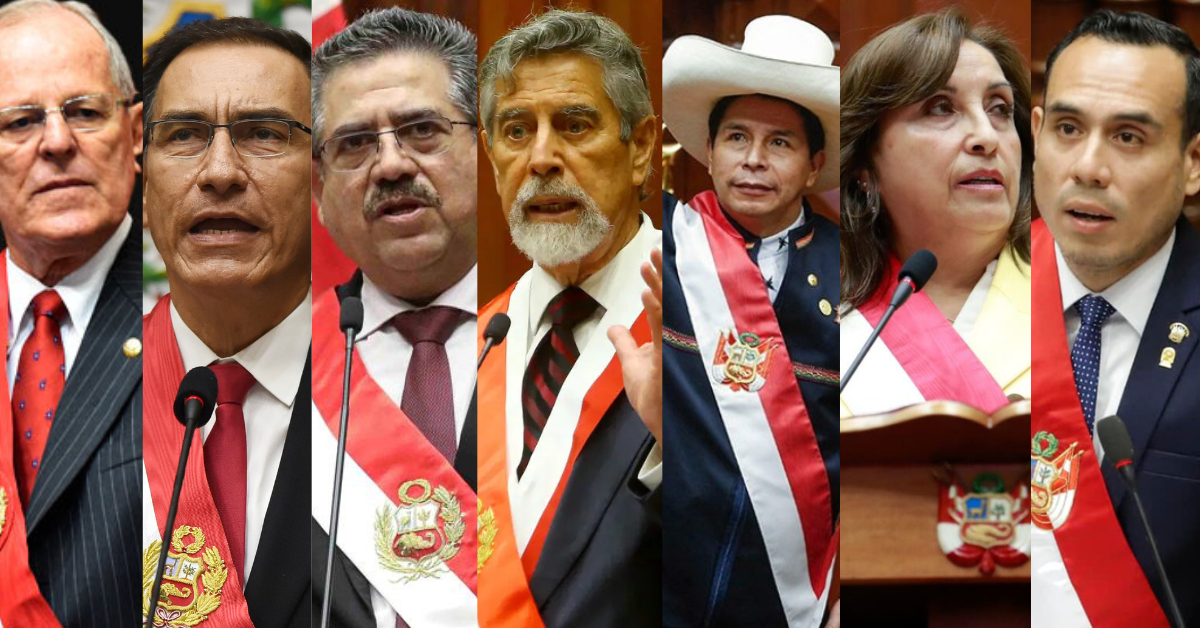 Perú cuenta con 7 presidentes de la República en un periodo de 9 años