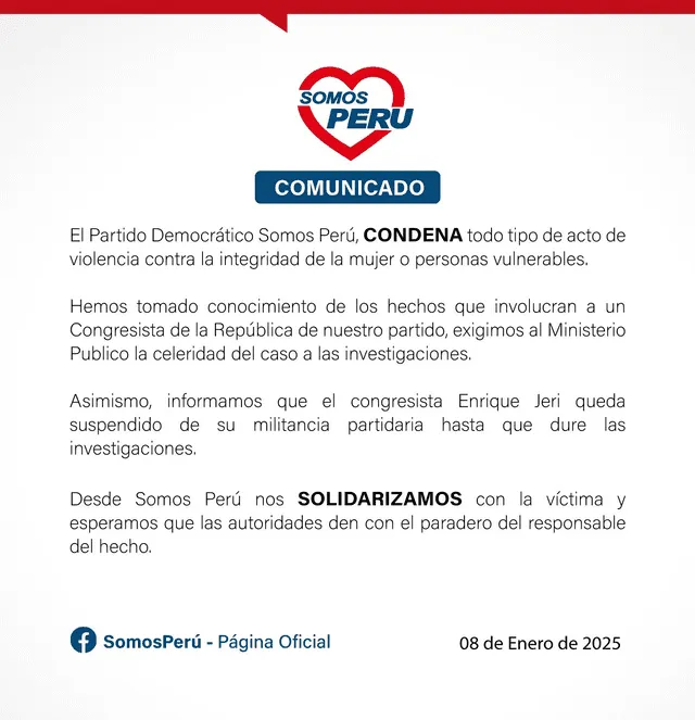 Jos Jer fue suspendido de Somos Per por investigacin de abuso sexual