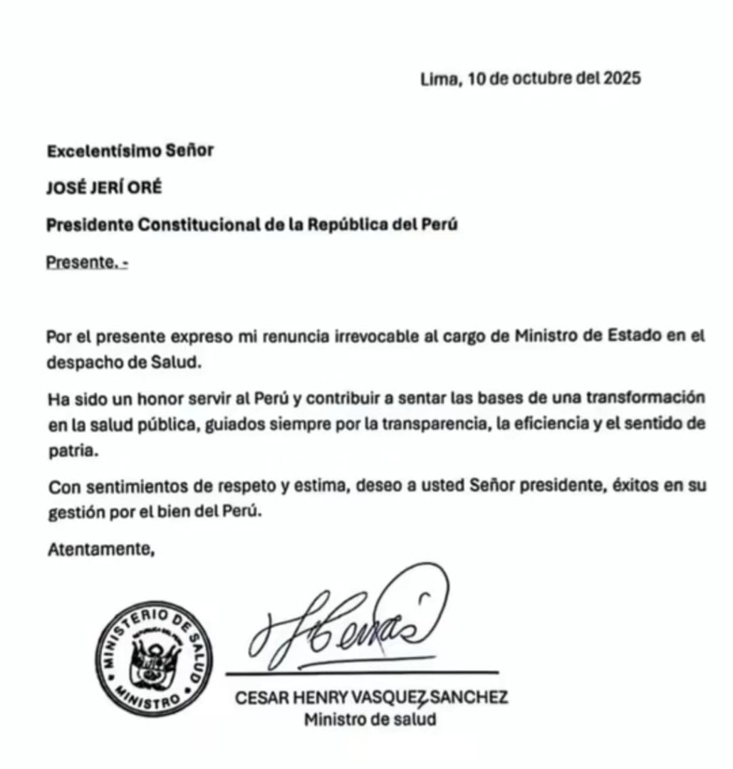 Carta de renuncia.