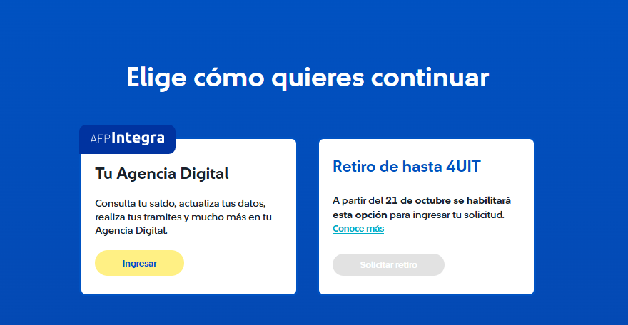 AFP Integra se va alistando para el octavo retiro de hasta 4 UIT.