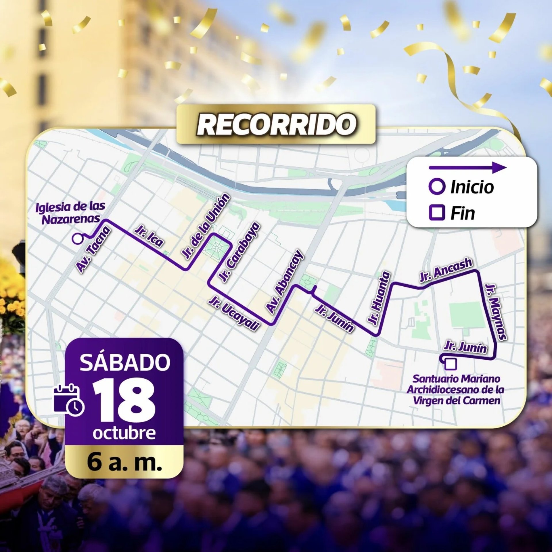Segundo recorrido del Seor de los Milagros.