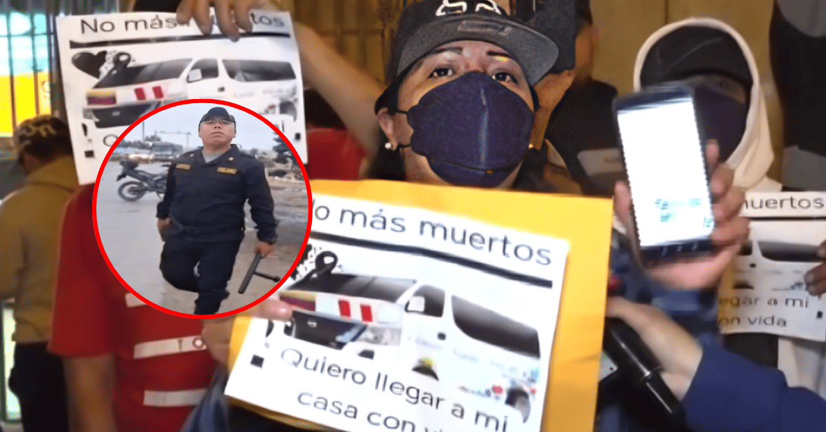 VES: Policía mostró SU ARMA para ahuyentar a conductores en protesta por muerte de chofer de combi