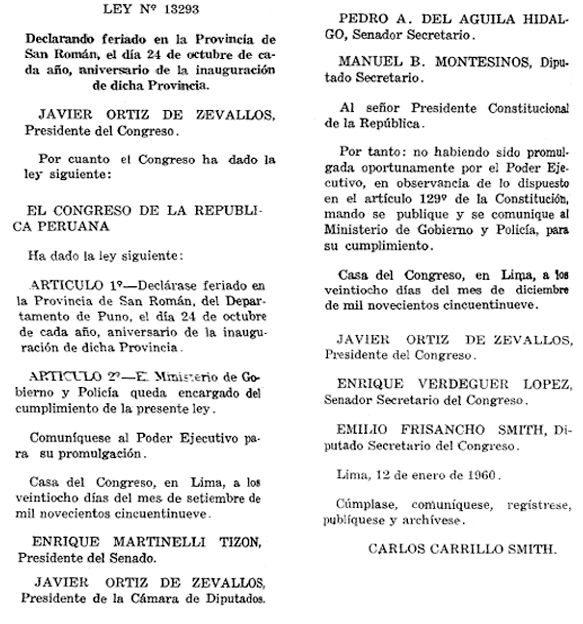 Feriado regional el 24 de octubre.