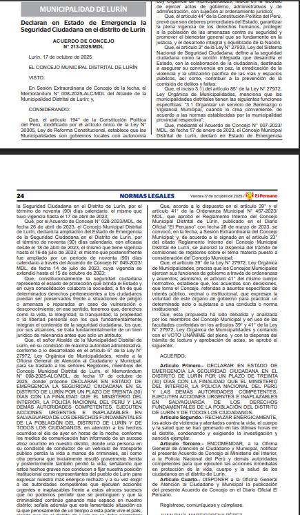 Acuerdo de Concejo N. 213-2025/MDL.