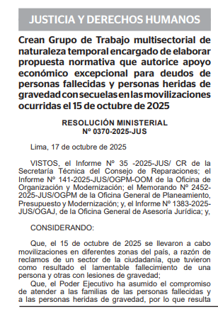 Resolucin Ministerial de Grupo de Trabajo multisectorial