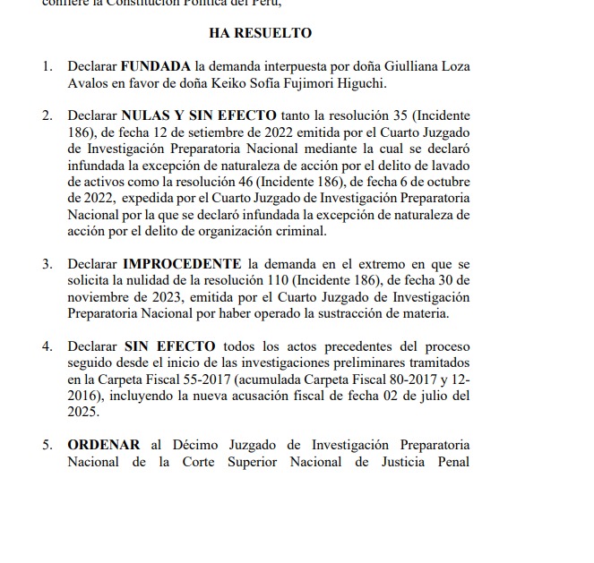 Resuelven declararar fundada demanda