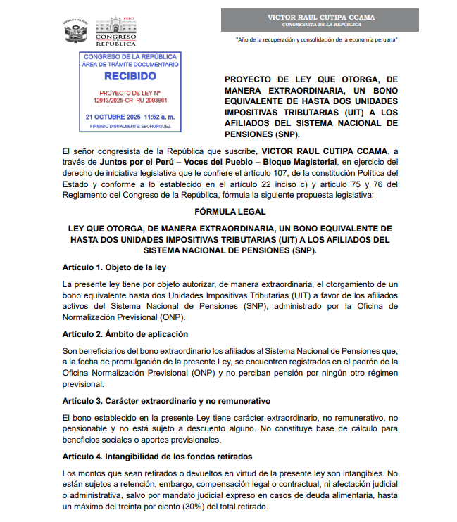 Proyecto de ley.