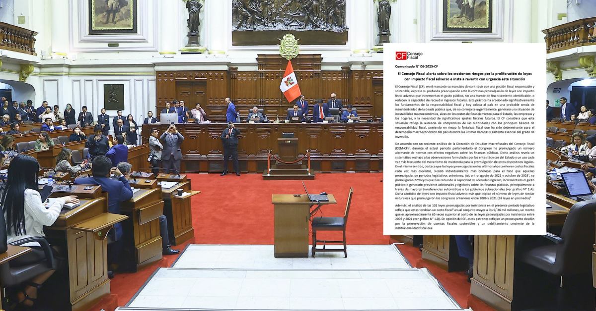Leyes aprobadas por el Congreso son un riesgo para el gasto público, advierte Consejo Fiscal