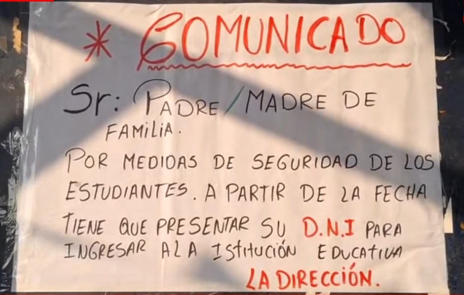 Comunicado de colegio José Carlos Mariátegui