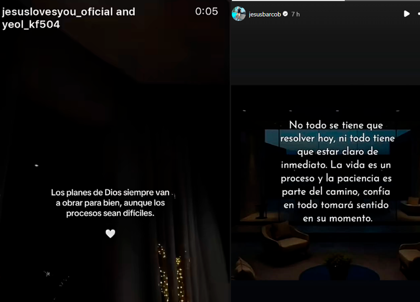 Mensajes de Jesús Barco en su cuenta de Instagram.