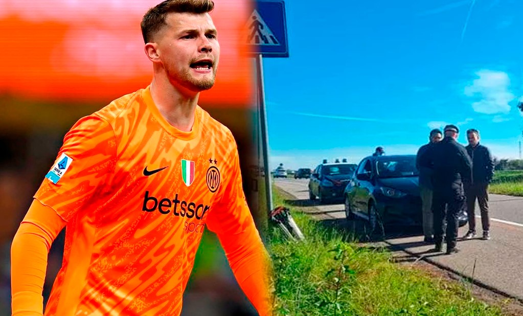 Josep Martínez, segundo arquero del Inter de Milán, involucrado en accidente de tránsito en Italia.