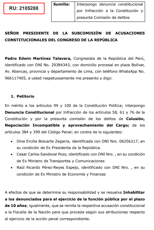 Denuncia constitucional