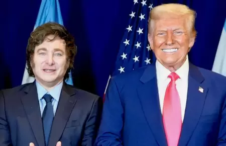 Javier Milei junto a Donald Trump.