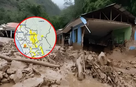 COEN emite alerta roja por posibles huaicos en regiones del pas