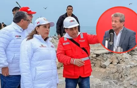 Dina Boluarte y Juan Jos Santivez en isla El Frontn