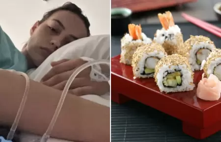 Joven lucha contra enfermedad mortal tras comer sushi