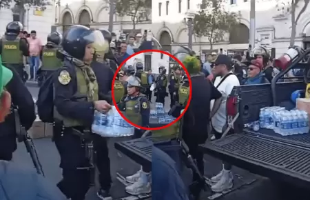 Efectivos policiales decomisan agua y alimentos en nueva jornada de manifestacio